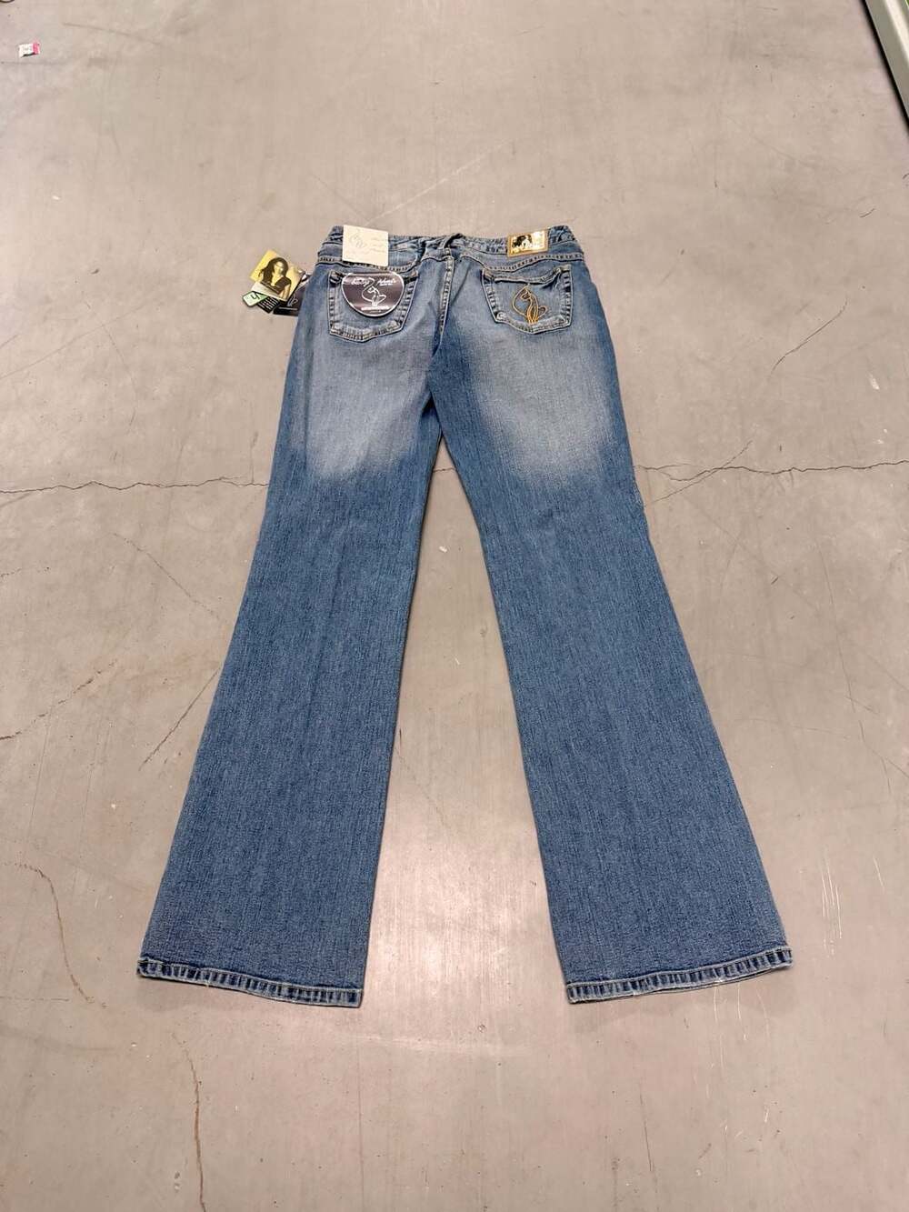 Baby Phat Vintage Y2K Embroidered Cat Logo Flare Jeans Size 13 NWT